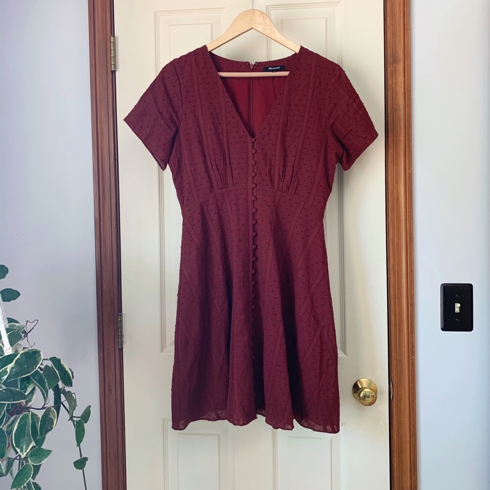 Madewell maroon v-neck dress